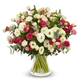 זר מעוצב מליזי ורוד ולבן - שדה פרחים משלוחי פרחים