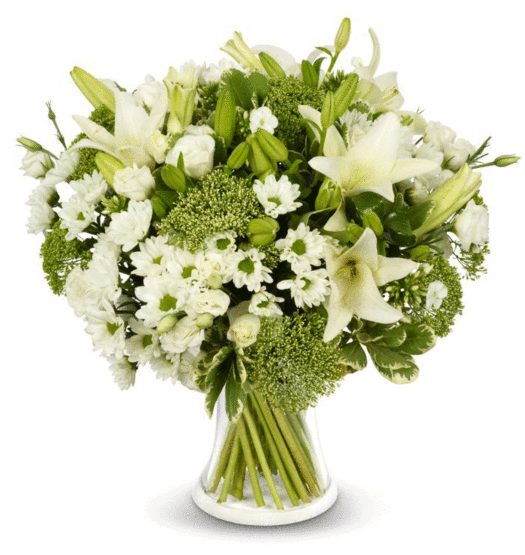 זר לבן מלא ועשיר - שדה פרחים משלוחי פרחים